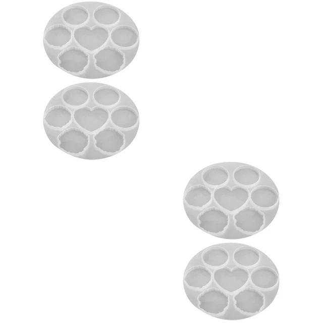 4 Pcs Phone Grip Mold Back Rack Candle Epoxy Heart Silicone Round