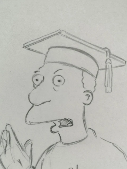 Carlson Animation THE SIMPSONS CARL Carlson Original Animation Production Drawing Cel ...