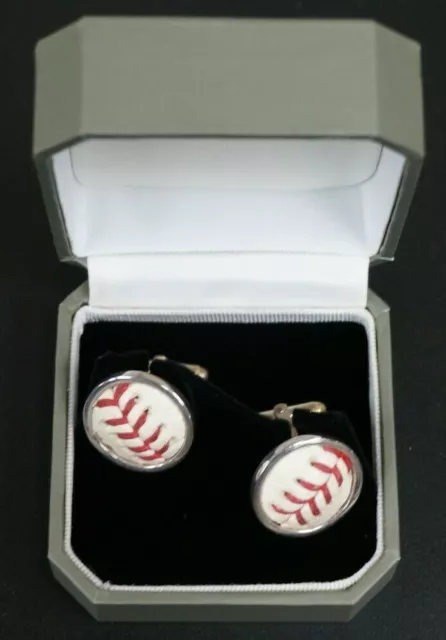 Tokens and Icons Chicago Cubs Used Game Baseball Sterling Silver Cuff Links Tokens and Icons Chicago Cubs Used Game Baseball Sterling Silver Cuff Links