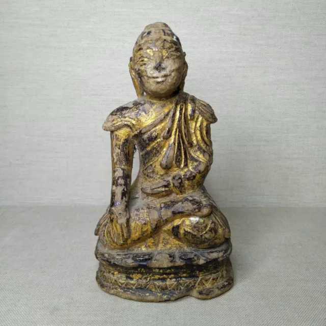 Antique Tibetan Wooden Buddha, 17th-18th century.