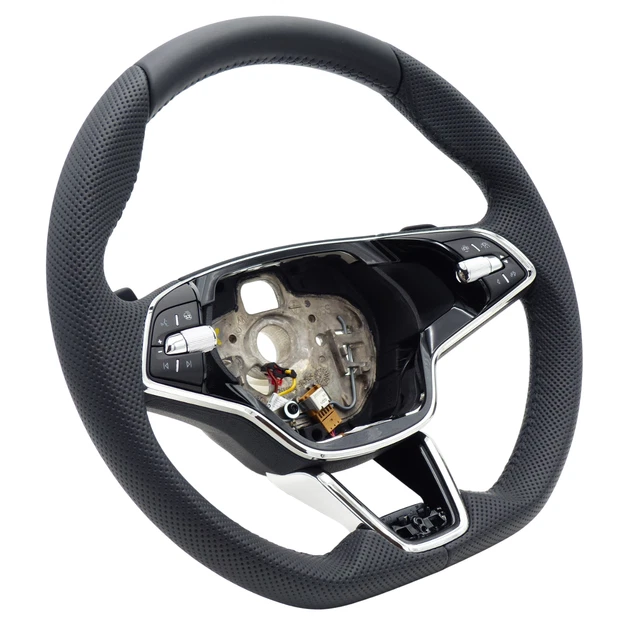 Volant Multifonction En Cuir Original Skoda Octavia 5E - Référence 5E0419091BQ - Occasion En état De Fonctionnement