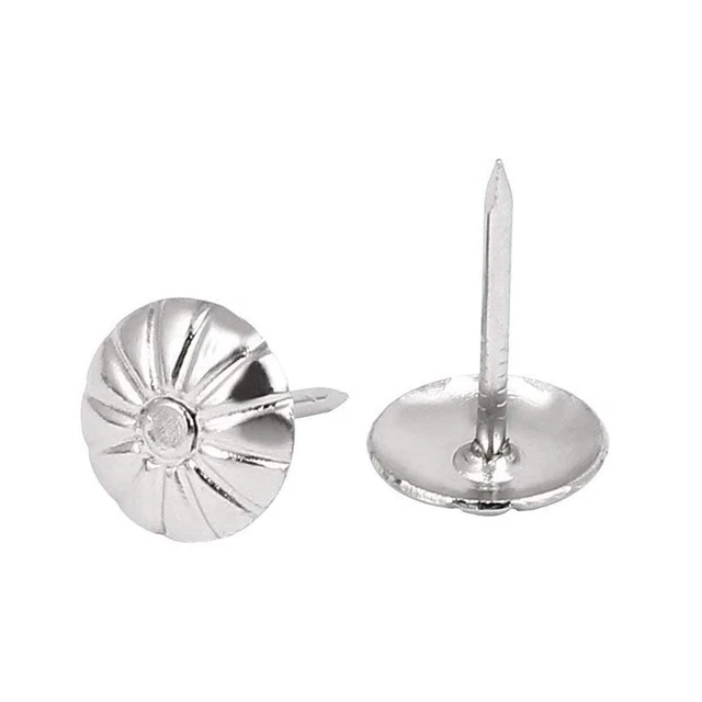 7/16×5/8 Silver Antique Upholstery Tacks Domed