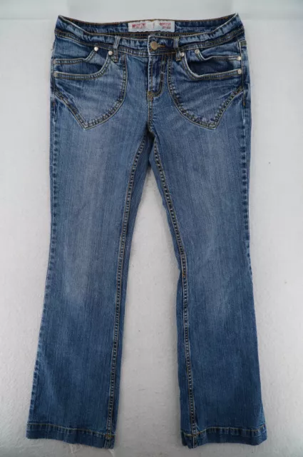 Mossimo Supply Co Jeans Womens Juniors Size 7 Act 30"x32" Blue Low Rise Boot Cut