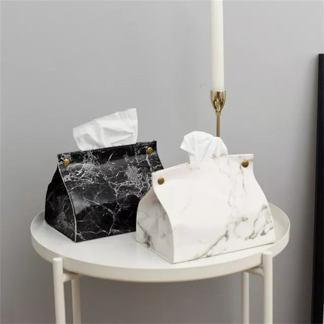 Box Marble Pattern Tissue Box Tissue Holder Cosmetic Pouch Home Decoration