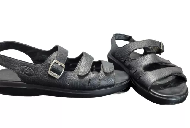 PROPET Shoes Women's Size 13W W0001 Black Leather Breeze Slingback Sandals