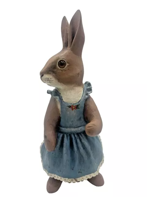 Crate Prospects Folk Art Bunny Rabbit Hand Carved Wood Figure Signed