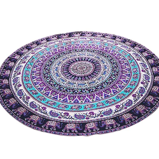 Indian Mandala Large Round Beach Blanket Ultra Multi-Purpose Towel (Random
