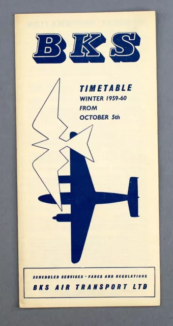 Bks Air Transport Airline Timetable Winter 1959/1960 October