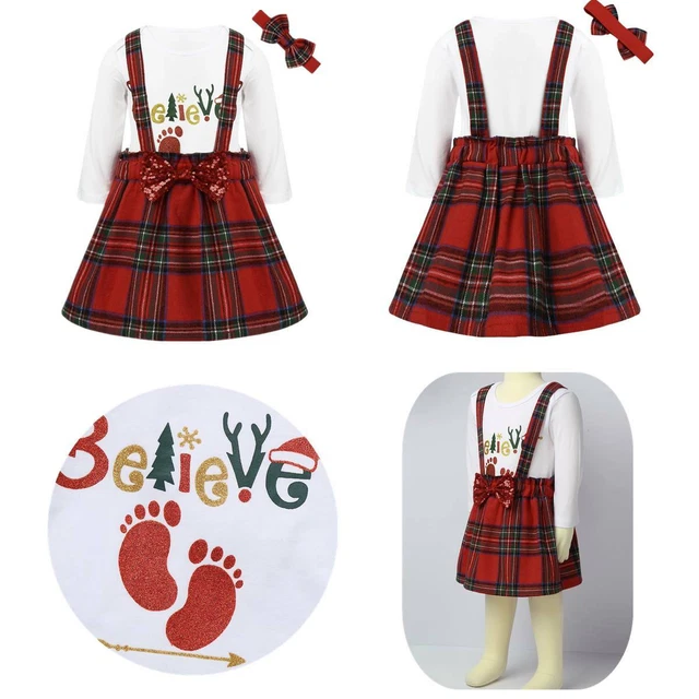 Abito natalizio per bambine maniche lunghe tutù tutù tutù abiti costumi bambini