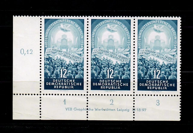 DDR: MiNr. 424 PFI, postfrisch vom Eckrand, Falz im Unterrand
