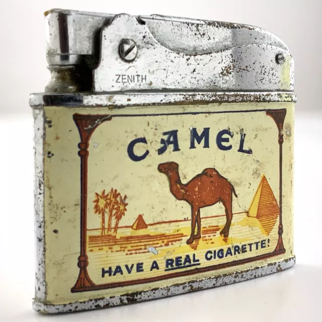 Camel Cigarettes Flat Lighter Zenith Advertising Vintage Sold As Is U386