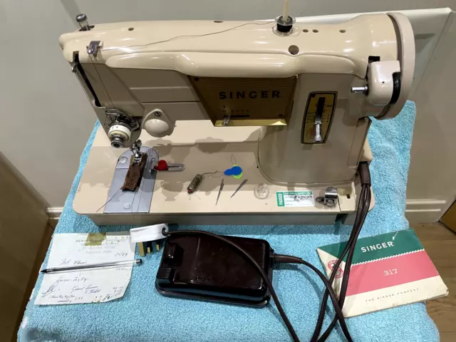 Singer 317 heavy duty  sewing machine sews leather canvas yacht sails serviced