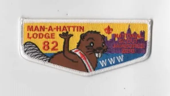 OA Man-A-Hattin Lodge 82 2010 National Scout Jamboree Flap WHT Bdr. GNYC [KY-501