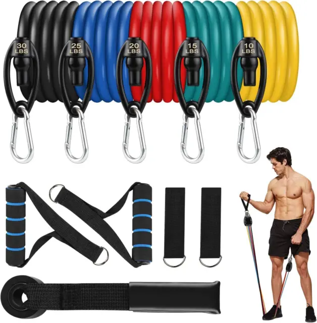 Resistance Bands Set, Exercise Workout with Handles, Training 100LB