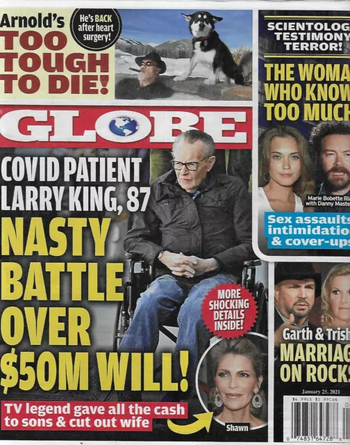 Globe Magazine Larry King Garth Brooks Trisha Yearwood Arnold Schwarzenegger