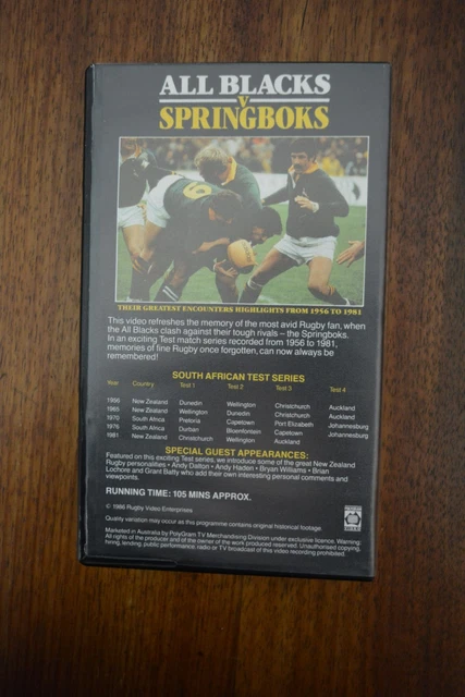 Springboks 1981 ALL BLACKS V Springboks Their Greatest Encounters Highlights From 1956 ...