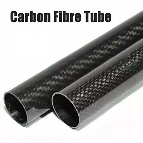 3K Carbon Fiber Tube Pipe Glossy Surface Roll Wrapped OD 14 20 30mm 100-500mm