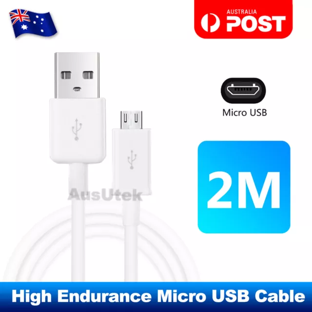 2M Micro USB Data Charger Cable For Samsung Galaxy S7 EDGE S6 S5 S4 HTC Android