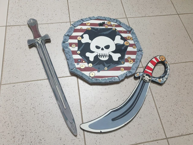 Set De Jouet Chevalier Médiéval - Épée, Bouclier Et Armure En Plastique - Couleur Argent/bronze - Pour Déguisement Ou Décoration