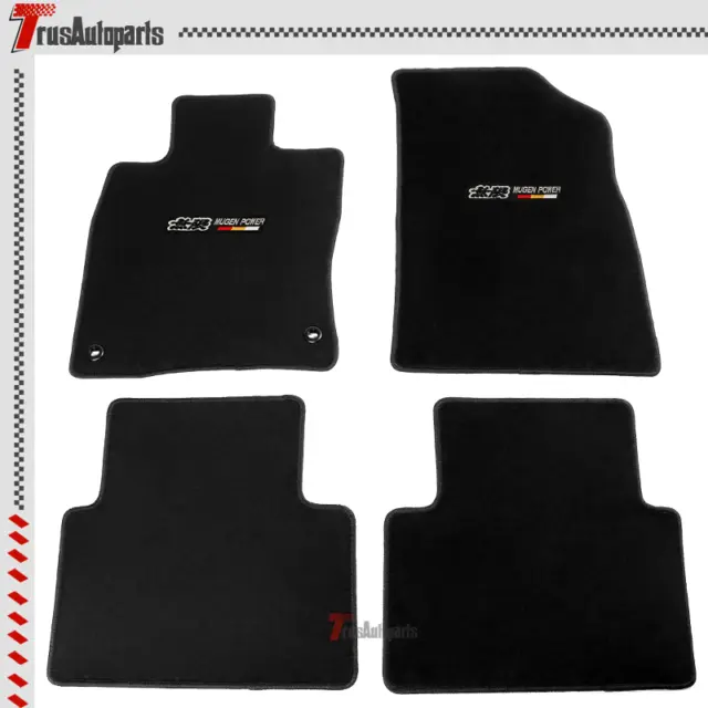 For 19-22 Honda Insight Front Rear Black Nylon Floor Mat Carpet & Mugen 4PC Set