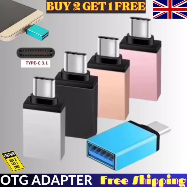 USB 3.1 TYPE C Male to USB 3.0 A Female OTG Converter Adapter Data Connector UK