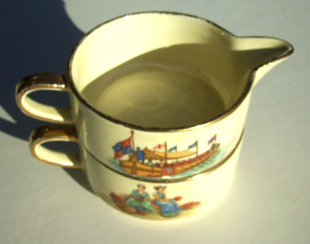 Royal Winton Grimwades Old English Markets Demitasse Stacking Creamer & Cup