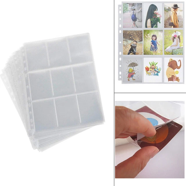 20/36/90 piezas carpeta de tarjetas de fotos álbum de fotos doble cara 9 páginas de bolsillo protector