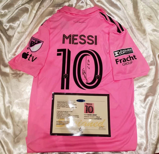 LIONEL MESSI INTER Miami Pink HOME Messi SIGNED Printed Shirt/Jersey