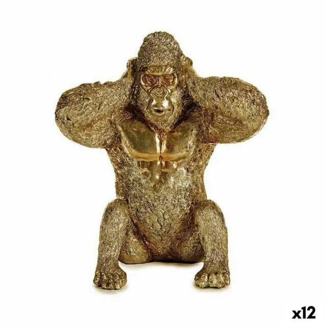 Figura Decorativa Gorila Dorado 10 x 18 x 17 cm [12 Unidades]
