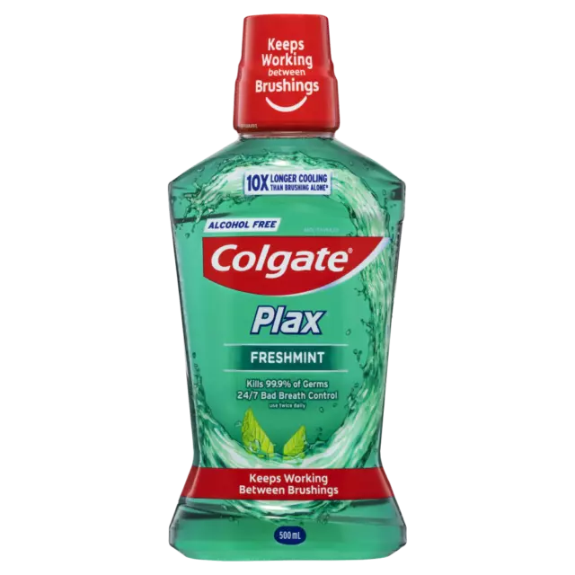 Colgate Plax Mouthwash 500mL Alcohol Free Bad Breath Control - Fresh Mint