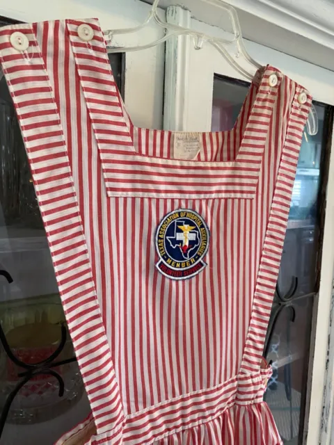 Vintage Candy Striper Volunteer Pinafore Uniform - Size Medium