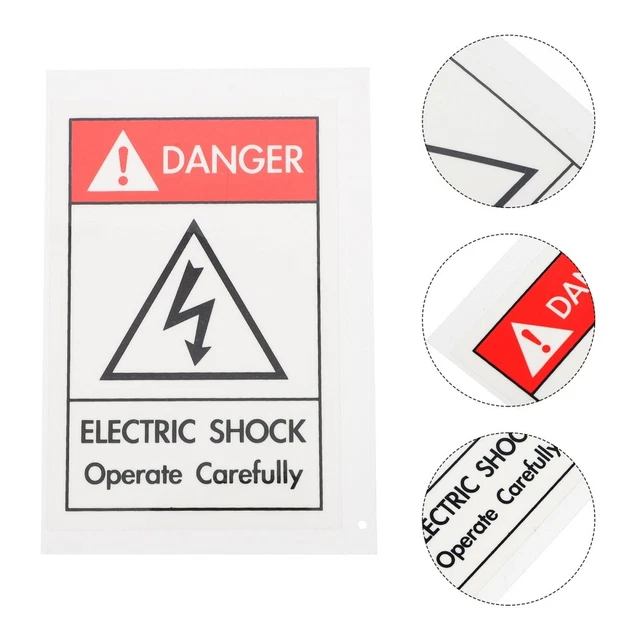 Segnali di avvertimento per scosse elettriche 9x6 cm Pp carta sintetica