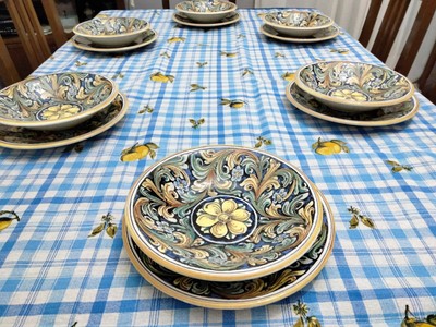 6 Piatti Fondi e 6 Piatti da Dessert per 6 Persone VEWEET Bonnie Piatti Servizio in Porcellana Stoviglie Set 18 Pezzi con 6 Piatti 