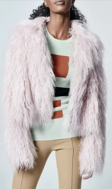 $795 Smythe Faux Shearling Fur Chubby Jacket (Large)