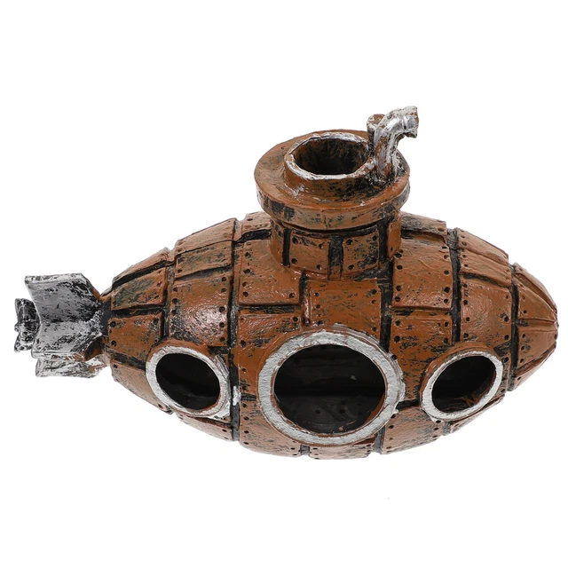Aquarium Castle Decorations Fish Tank Submarine Ornament Oxygen Pendulum Turtle