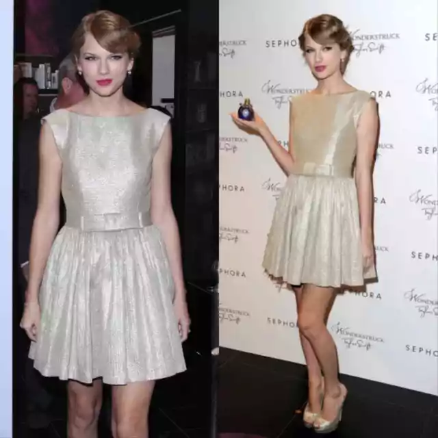 Taylor Swift Contrarian Byrdie Backless Metallic Mini Dress Gold Women's 6