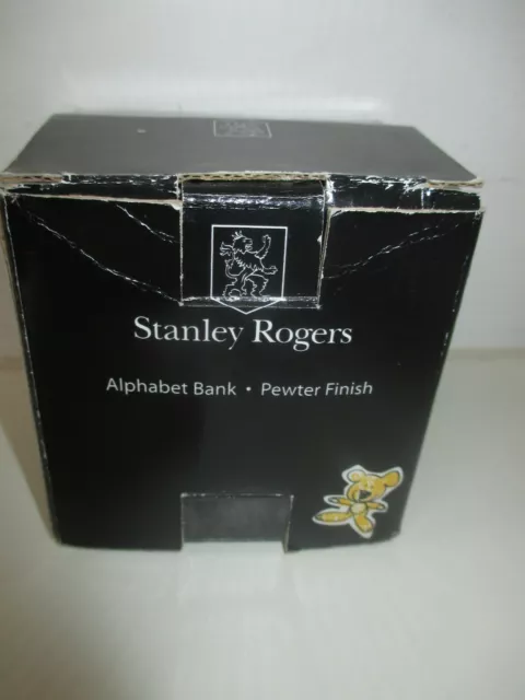 Stanley Rogers Pewter Finish Alphabet Bank Money Box Toy Block Design Baby Gift 3