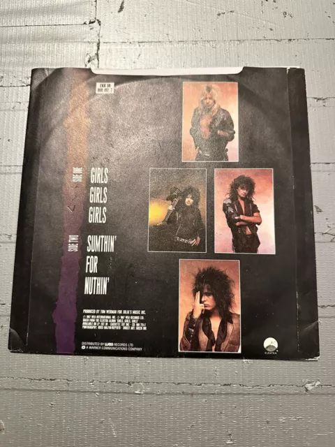 EX Motley Crue Girls Girls Girls  7" VINYL 45 Picture Sleeve 1987 EX/EX UK 1st 2