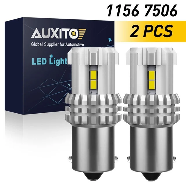 2x 1156 7506 P21W BA15S LED 6000K Bulbs For Euro Car DRL Backup Reverse Light US