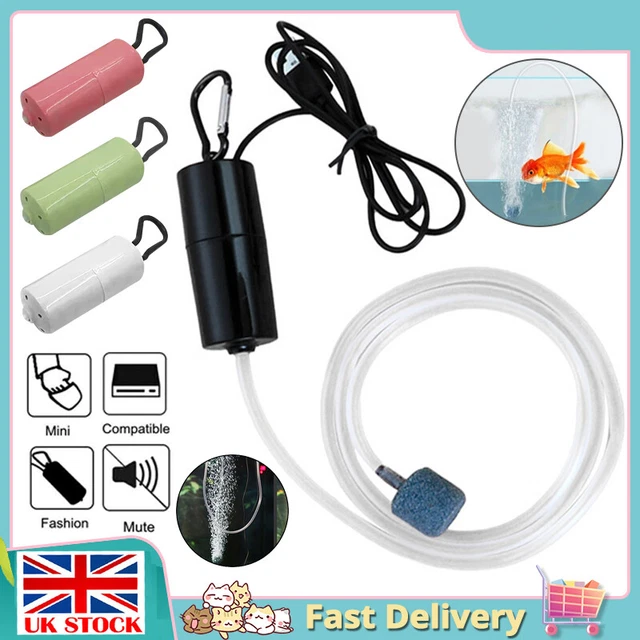 Aquarium Mini Air Pump Fish Tank USB Oxygen Aerator Ultra Silent Saving Energy