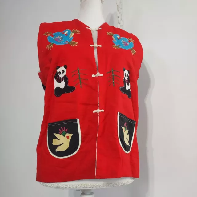 VINTAGE URBAN OUTFITTERS Handmade Vest Asian Good Luck Symbols XL ...
