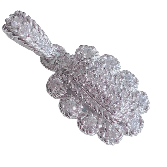 Judith Ripka 925 Sterling Silver Cubic Zirconia Statement Enhancer Charm Pendant