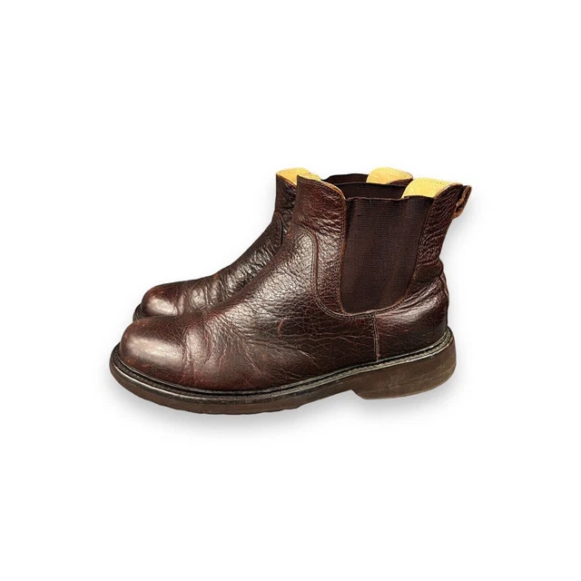 ORVIS MEN'S CHLESEA Boots Leather Pull On Brown Red Size 8M £11.94
