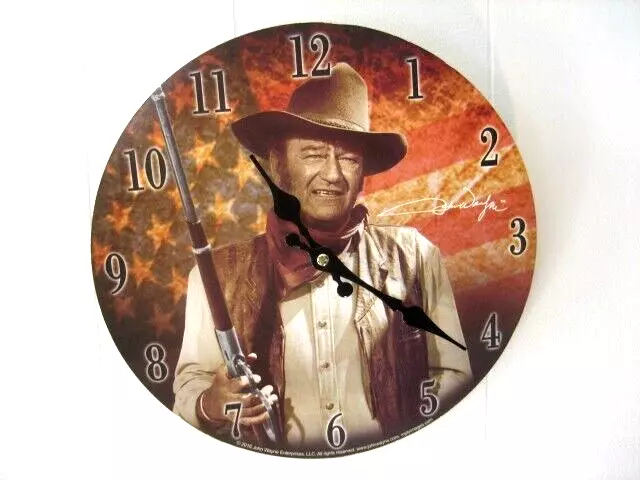 john wayne wall clock 11.75" wide tested works great