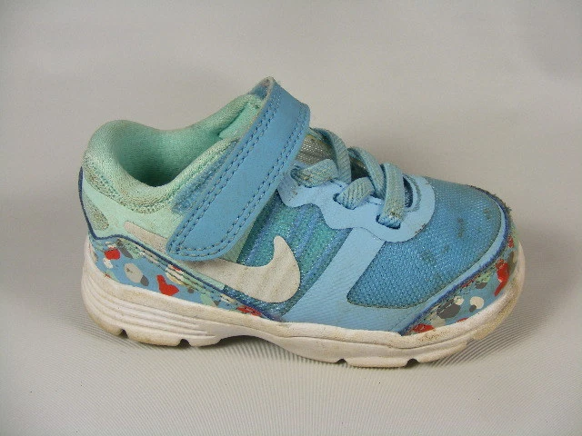 Nike Fusion Toddlers Blue Size 5 C Leather Mesh Athletic Sneakers Hook Loop Shoe