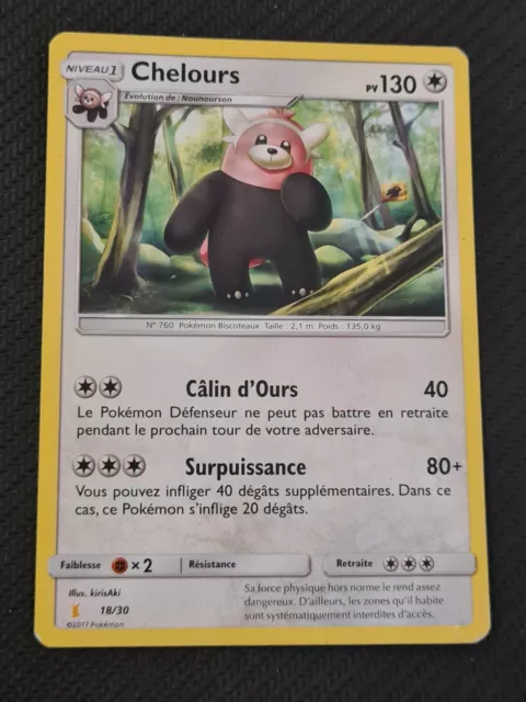 Carte Pokemon Française Chelours 18/30 trainer kit raichu d'alola