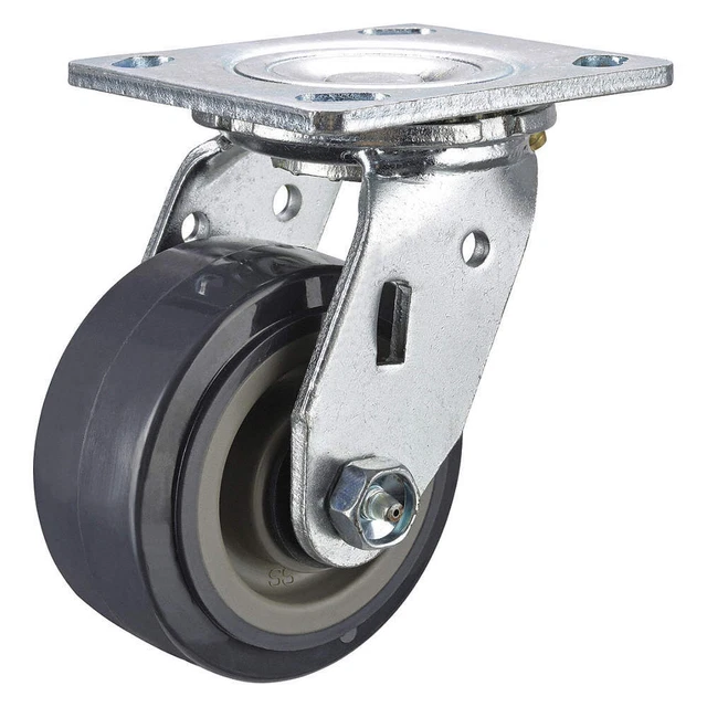 GRAINGER APPROVED P21S-UP040R-14 Standard Plate Caster,Swivel,600 lb.