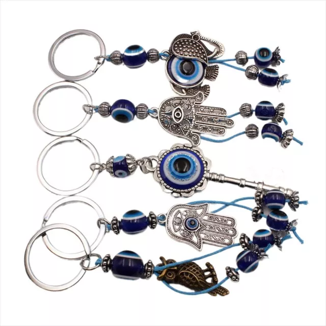 Elephant Evil Eye Keyring Hasma Hand Fatima Hand Pendant  Car Keyring