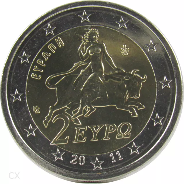 *** 2 EURO Münze GRIECHENLAND Auswahl aus diversen Jahren Greece Coin Stier ***