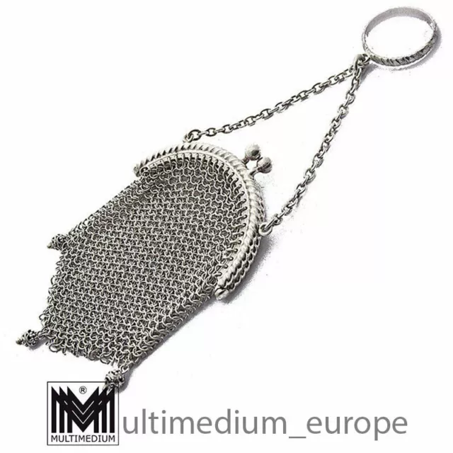 Antike Art Deco Silber Kettentasche Abendtäschchen silver chain bag
